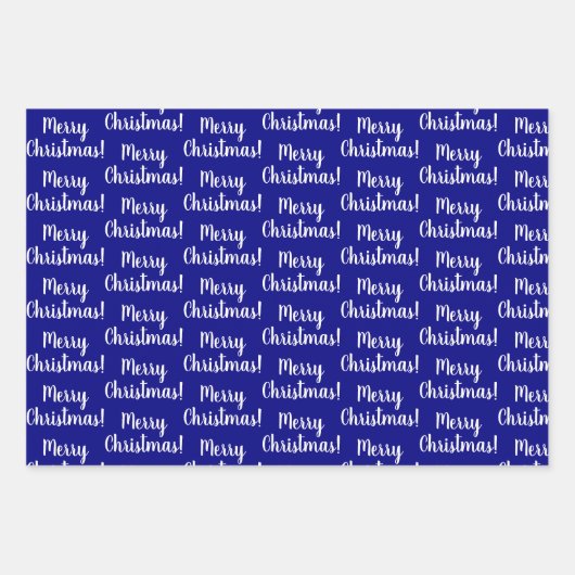 Frohe Weihnachts-Navy-White-Dreieck Geschenkpapier Set (Vorderseite 2)