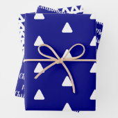 Frohe Weihnachts-Navy-White-Dreieck Geschenkpapier Set (Beispiel)