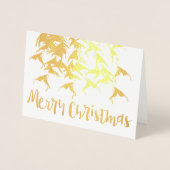 Frohe Weihnachts-Neujahr Typografie Silberfilm Folienkarte (Vorderseite)