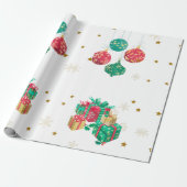 Frohe Weihnachts-Neujahrsgrüße Geschenkpapier (Ungerollt)