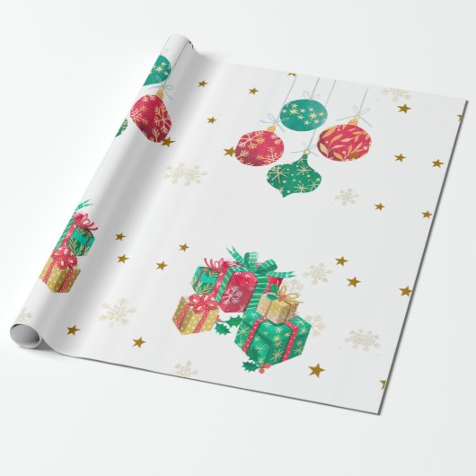 Frohe Weihnachts-Neujahrsgrüße Geschenkpapier (Ungerollt)