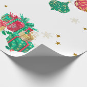 Frohe Weihnachts-Neujahrsgrüße Geschenkpapier (Ecke)