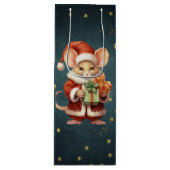 Frohe Weihnachts-Niedlich-Maus Geschenktüte Für Weinflaschen (Vorderseite)