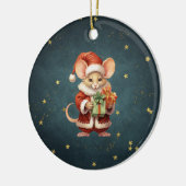 Frohe Weihnachts-Niedlich-Maus Keramik Ornament (Links)