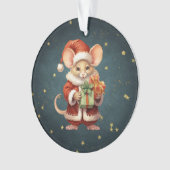 Frohe Weihnachts-Niedlich-Maus Ornament (Vorderseite)