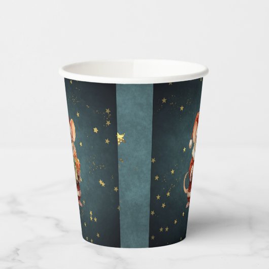 Frohe Weihnachts-Niedlich-Maus Pappbecher (Links)