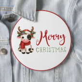 Frohe Weihnachts niedliche Kuh Button (Beispiel)