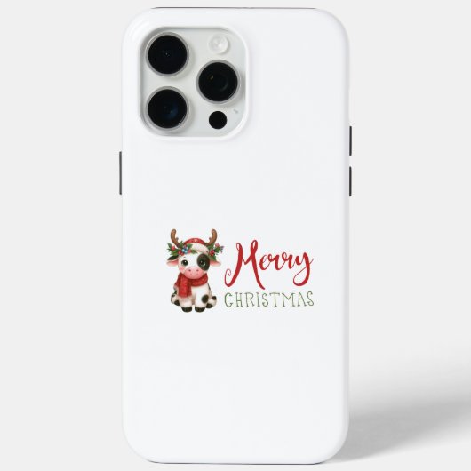 Frohe Weihnachts niedliche Kuh Case-Mate iPhone Hülle (Rückseite)