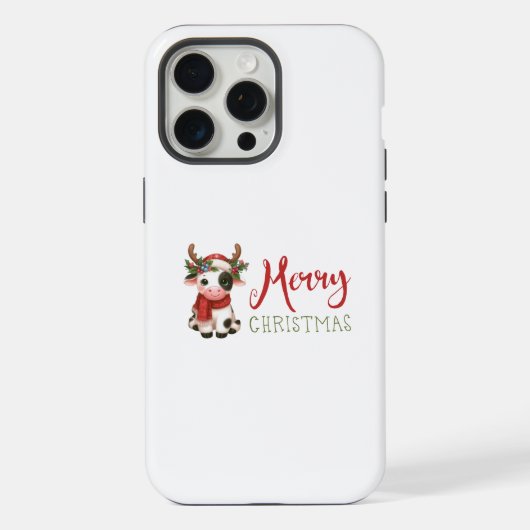 Frohe Weihnachts niedliche Kuh iPhone Hülle (Rückseite)