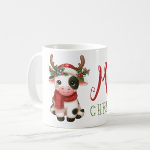 Frohe Weihnachts niedliche Kuh Kaffeetasse