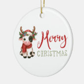 Frohe Weihnachts niedliche Kuh Keramik Ornament (Links)