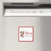 Frohe Weihnachts niedliche Kuh Magnet (In Situ (Geschirrspüler))