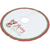 Frohe Weihnachts niedliche Kuh Polyester Weihnachtsbaumdecke (Schrägansicht)