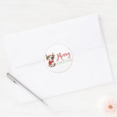 Frohe Weihnachts niedliche Kuh Runder Aufkleber (Umschlag)