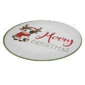 Frohe Weihnachts niedliche Kuh Schneidebrett (Ecke)