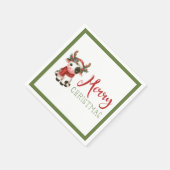 Frohe Weihnachts niedliche Kuh Serviette (Ecke)