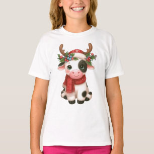 Frohe Weihnachts niedliche Kuh T-Shirt