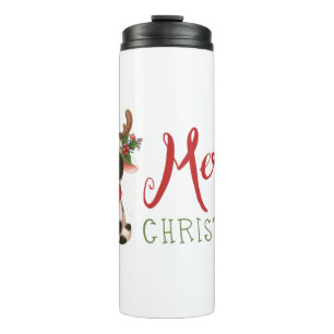 Frohe Weihnachts niedliche Kuh Thermosbecher