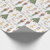 Frohe Weihnachts-Nusscracker Geschenkpapier (Ecke)