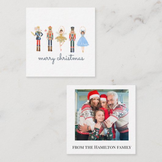 Frohe Weihnachts-Nutcacker-Foto Mitteilungskarte (Vorne/Hinten)