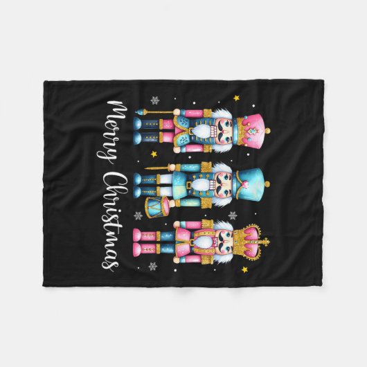 Frohe Weihnachts Nutcracker Ballett Weihnachten We Fleecedecke (Vorderseite (Horizontal))