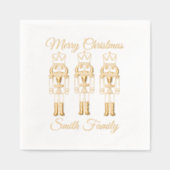 Frohe Weihnachts Nutcracker Familie Name Holiday Servietten Mit Folie (Vorderseite)