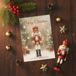 Frohe Weihnachts-Nutcracker Familienurlaubskarte Feiertagskarte