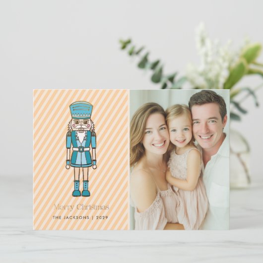 Frohe Weihnachts-Nutcracker Feiertagskarte (Stehend Vorderseite)