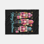 Frohe Weihnachts Nutcracker Freunde Familie Matchi Fleecedecke (Vorderseite (Horizontal))