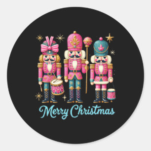 Frohe Weihnachts Nutcracker Freunde Familie Matchi Runder Aufkleber
