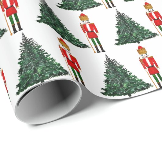 Frohe Weihnachts Nutcracker Kids Charaktere Geschenkpapier (Rolleneckpunkt)