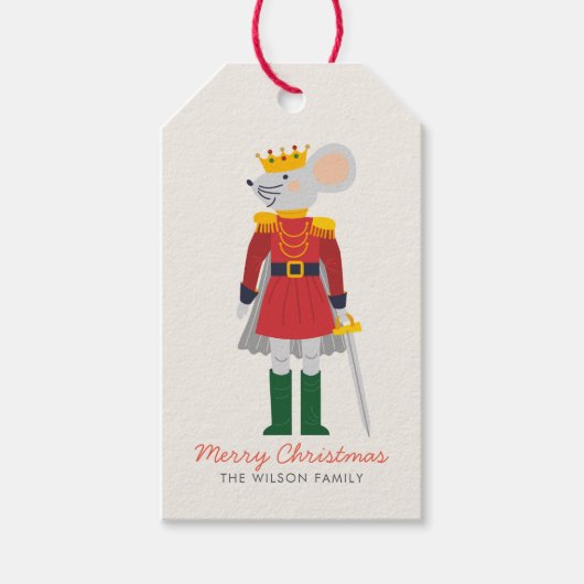 Frohe Weihnachts Nutcracker Maus Geschenkanhänger (Vorderseite)