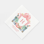 Frohe Weihnachts-Nutcracker-Monogramm Serviette (Ecke)