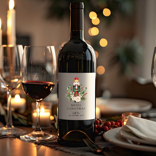 Frohe Weihnachts Nutcracker Skript festliche Custo Weinetikett