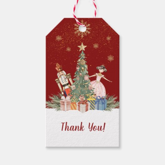 Frohe Weihnachts Nutcracker Vielen Dank Geschenkanhänger (Vorderseite)