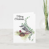 Frohe Weihnachts Nuthatch Bird Urlaubskarte Karte (Vorderseite)