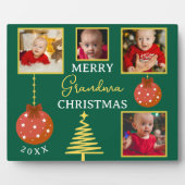 Frohe Weihnachts-Oma 4-Foto Collage Fotoplatte (Vorderseite)