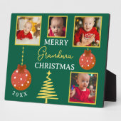 Frohe Weihnachts-Oma 4-Foto Collage Fotoplatte (Seite)