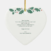 Frohe Weihnachts-Oma-Schwangerschaft Ankündigung Keramik Ornament (Hinten)