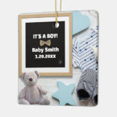 Frohe Weihnachts-Oma seine A Boy Pregnancy-Offenba Keramikornament (Links)