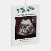 Frohe Weihnachts-Oma Ultrasound Schwangerschaft Fo Ornament Aus Metall (Vorderseite Rechts)