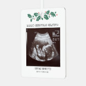 Frohe Weihnachts-Oma Ultrasound Schwangerschaft Fo Ornament Aus Metall (Vorderseite links)