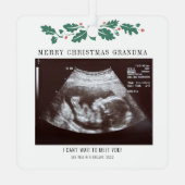 Frohe Weihnachts-Oma Ultrasound Schwangerschaft Fo Ornament Aus Metall (Rückseite)