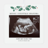 Frohe Weihnachts-Oma Ultrasound Schwangerschaft Fo Ornament Aus Metall (Vorderseite)
