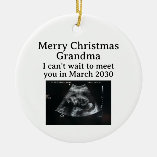 Frohe Weihnachts Oma Ultrasound Schwangerschaft Keramik Ornament (Vorne)