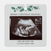 Frohe Weihnachts Oma Ultrasound Schwangerschaft Sc Ornament Aus Metall (Rückseite)