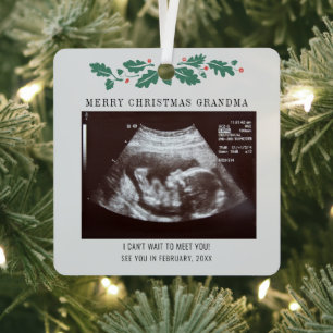 Frohe Weihnachts Oma Ultrasound Schwangerschaft Sc Ornament Aus Metall