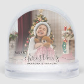 Frohe Weihnachts-Oma und Opa-Fotos nach Maß Schneekugeln (Rückseite)