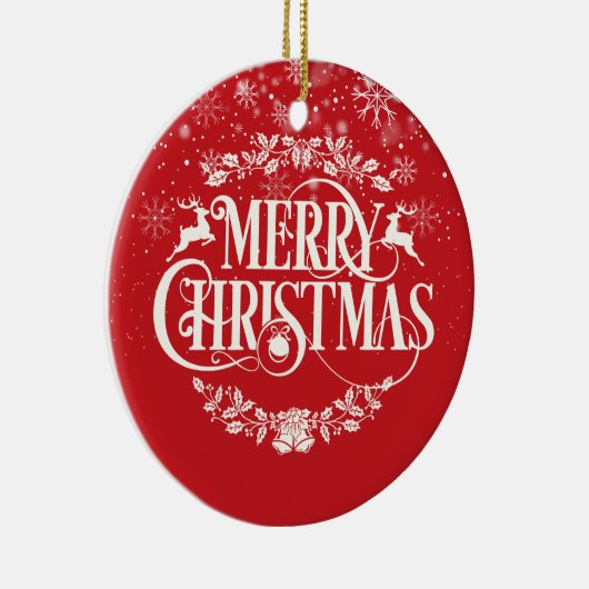 Frohe Weihnachts Onkel Definition Snowflakes Scrip Keramik Ornament (Rechts)