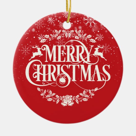 Frohe Weihnachts Onkel Definition Snowflakes Scrip Keramik Ornament (Vorne)